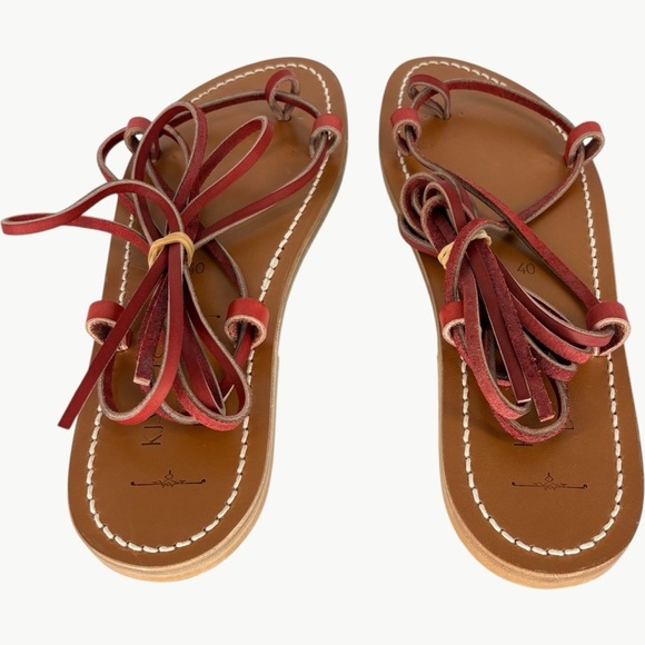 NIB DÔEN & K.Jacques Bikini Sandal | Sz 40 (9) | Rouge Vachetta (Tan) - Picture 9 of 16